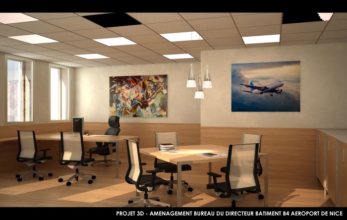 Batiment B4 - A�roport de Nice : hierro project architecte dplg nice 3d rehabilitation batiment 4 aeroport de nice Bureau directeur