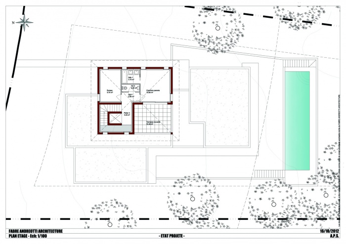 Maison terrasse : plan �tage aps 100 ravat