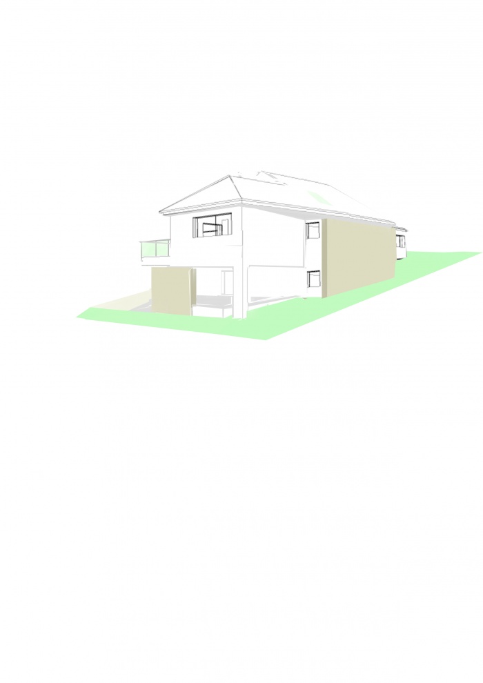 Construction d'une maison dans un parc � Changis-sur-Marne : vue arri�re 2
